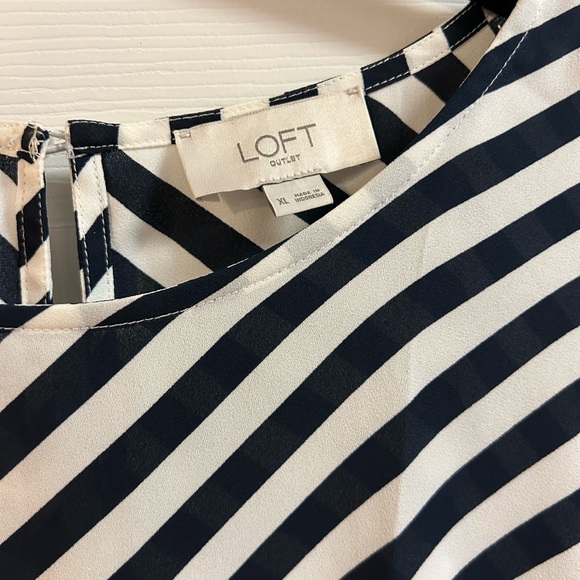 LOFT Diagonal Striped Sleeveless Blouse - Picture 2 of 5